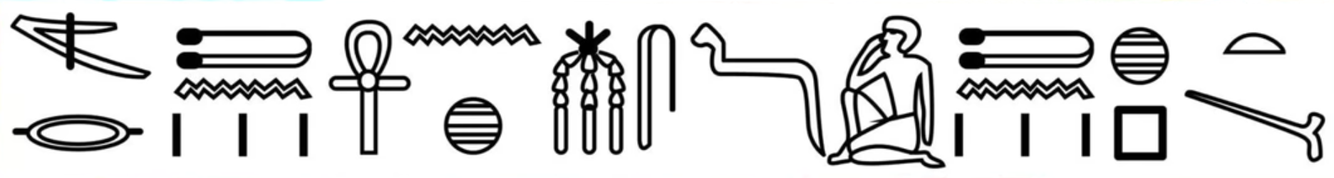 Hyroglyphs that translate to: As you love to live and hate to die.